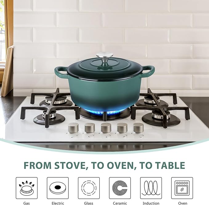 E-far 3 Qt Enameled Cast Iron Dutch Oven