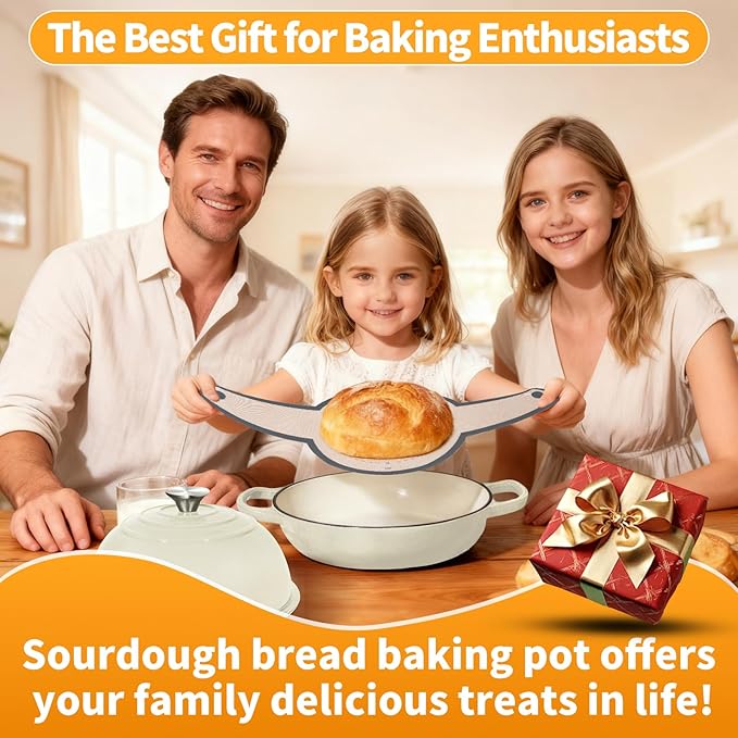 ONKO Dutch Oven For Sourdough Bread Baking, 6QT Enameled Cast Iron Dutch Oven - Image 8