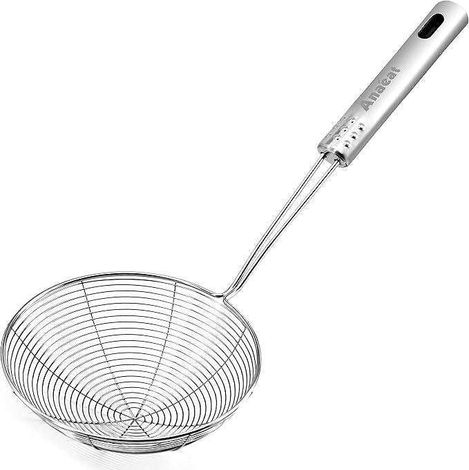 Anaeat 5.3" Stainless Steel Spider Skimmer, Professional Kitchen Pasta Strainer by Anaeat