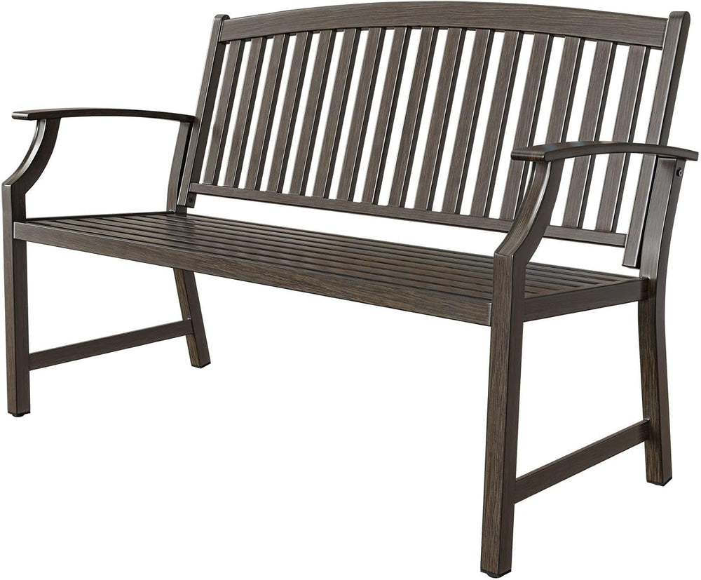 Grand patio 52" Farmhouse Outdoor Bench, Garden Benches with Anti-Rust A...