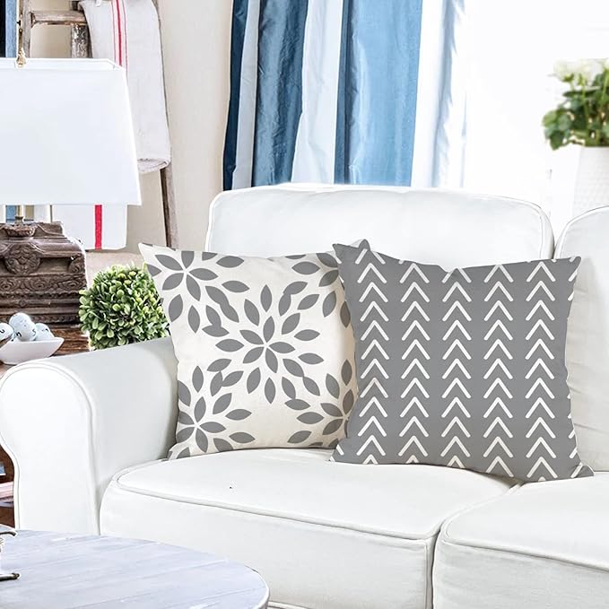 YCOLL Pillow Covers 22x22 Set of 4, Modern Sofa Throw Pillow Cover, Decorative - Image 3