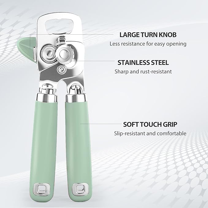 Safring Can Opener Manual, Heavy Duty Stainless Steel Smooth Edge Can Opener - Image 3