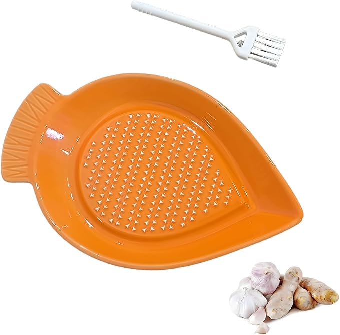 1PCS Carrot-Shaped Ginger Grater Ceramic Garlic Grinder Plate by LONGXINTRADING