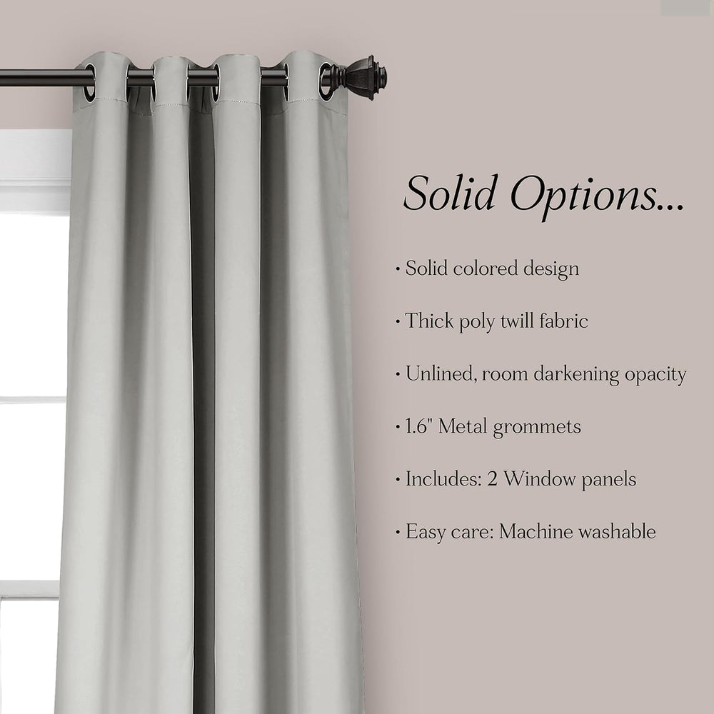 Lush Decor Insulated Grommet Blackout Window Curtain Panels, Pair, 52" W...