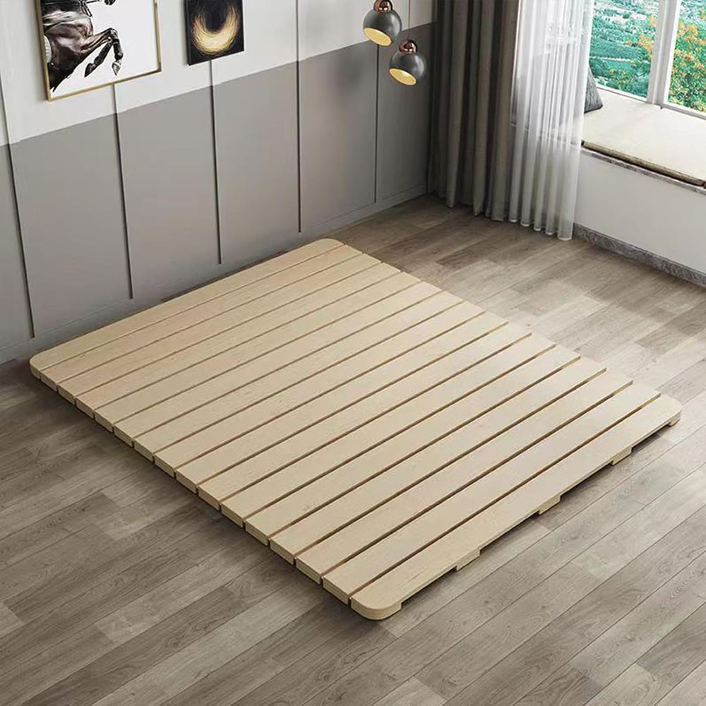 Floor Bed Frame Japanese Bed Frame Solid Wood Foldable Slatted Bed Base Guest...