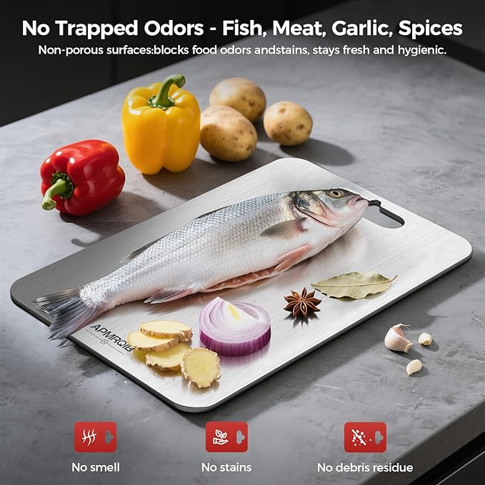 Titanium Cutting Boards for Kitchen, 100% Pure Titanium Cutting Board Set of 3 - Image 8