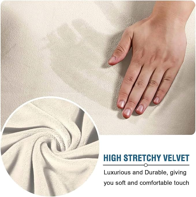 H.VERSAILTEX High Stretch Sofa Slipcover 4 Piece Cover Velvet Furniture - Image 5