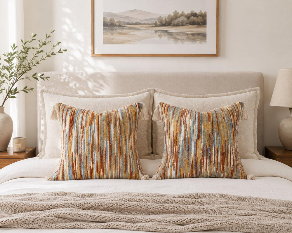 decorUhome Rust Throw Pillow Covers 18x18 Set of 2