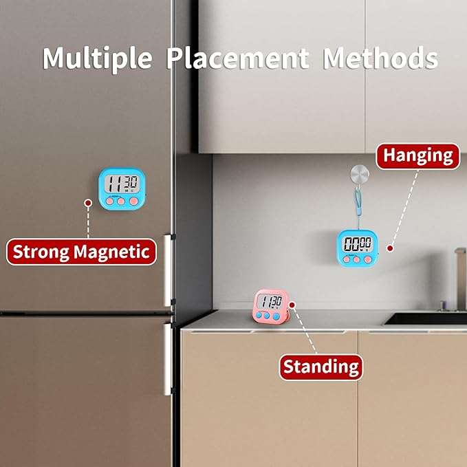 Timer for Kids Teachers Digital Kitchen Timers for Cooking Large Magnetic - Image 6