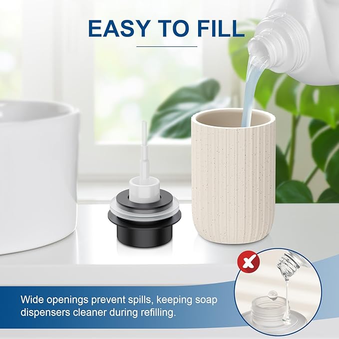 Ceramic Foaming Soap Dispenser, 12 oz Bathroom Foam Hand Soap Dispenser - Image 2