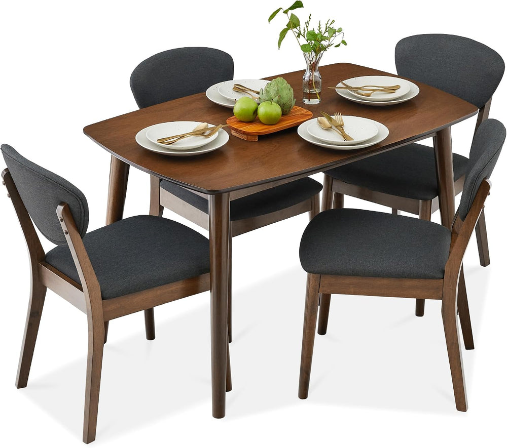 Best Choice Products 5-Piece Dining Set, Compact Mid-Century Modern Table &am...