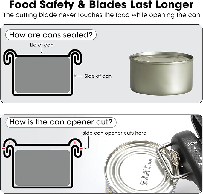 Beneno Can Opener, Manual Side Safe Cut Can Opener Smooth Edge - Image 5