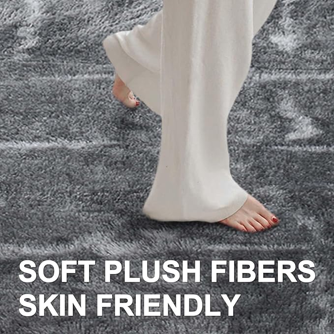 Area Rugs for Living Room, 5x7 Feet Soft Fluffy Shagg Plush Rug High Pile - Image 4