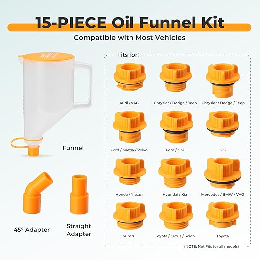 FOUR UNCLES 1.5L Oil Funnel Kit, Universal No-Spill Engine Oil Funnel - Image 3