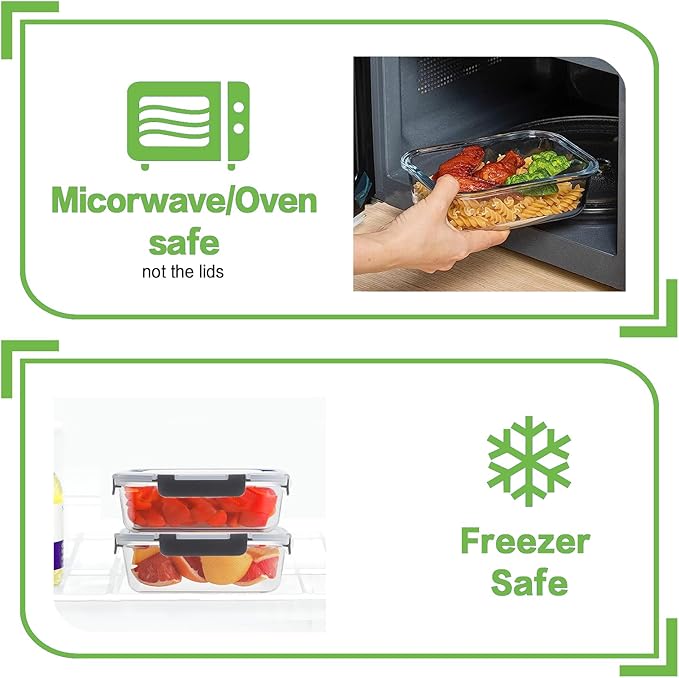 HOMBERKING 24pc Borosilicate Glass Food Storage Containers