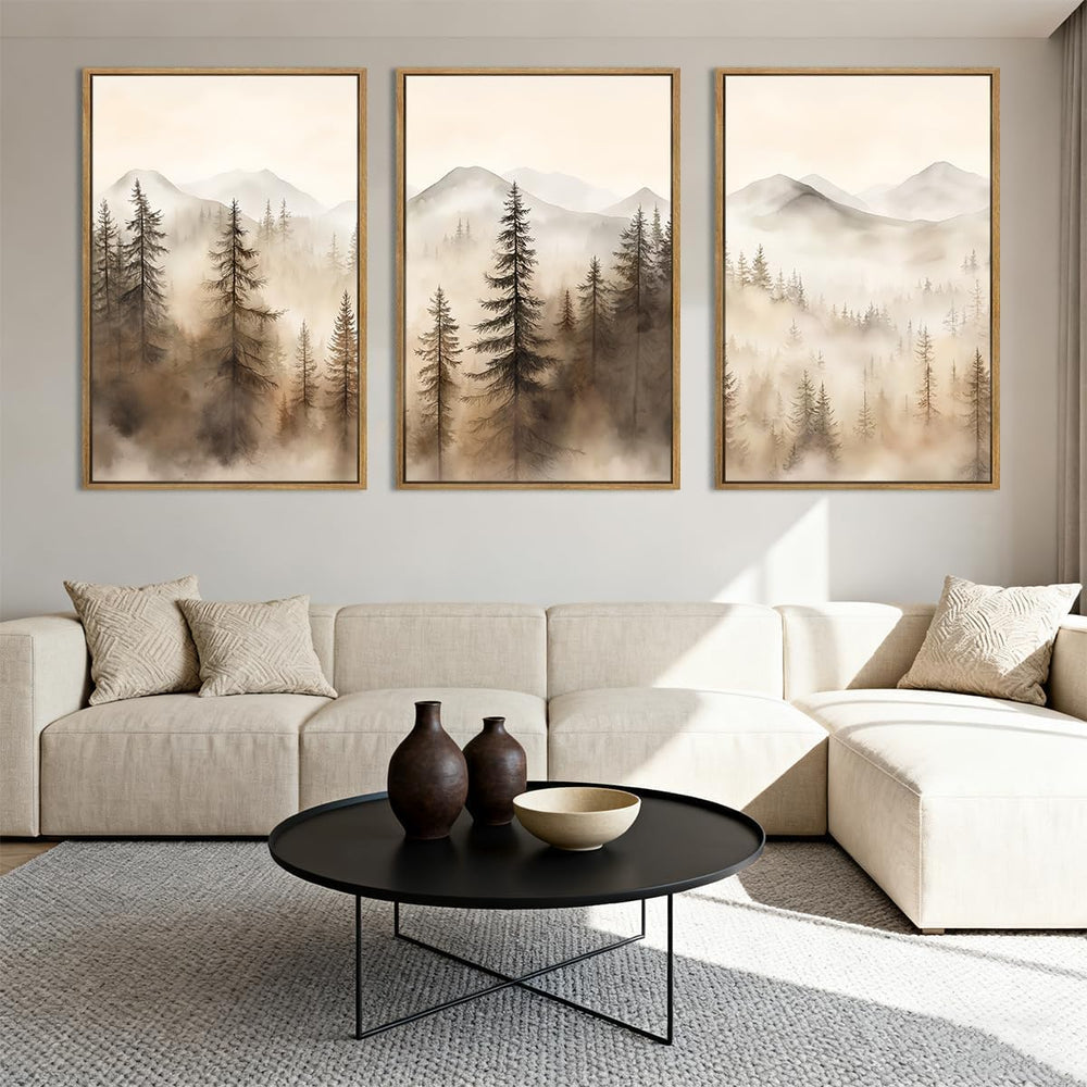 IARTTOP Extra Large Mountain Canvas Wall Art 24x36 Inch Framed Forest Woodlan...