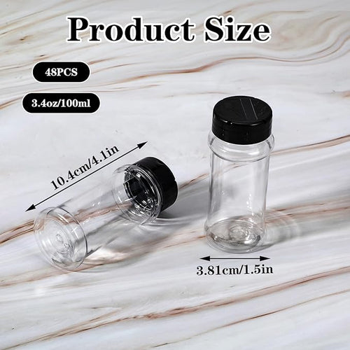 48 Pack Clear Plastic Spice Jars - Image 2