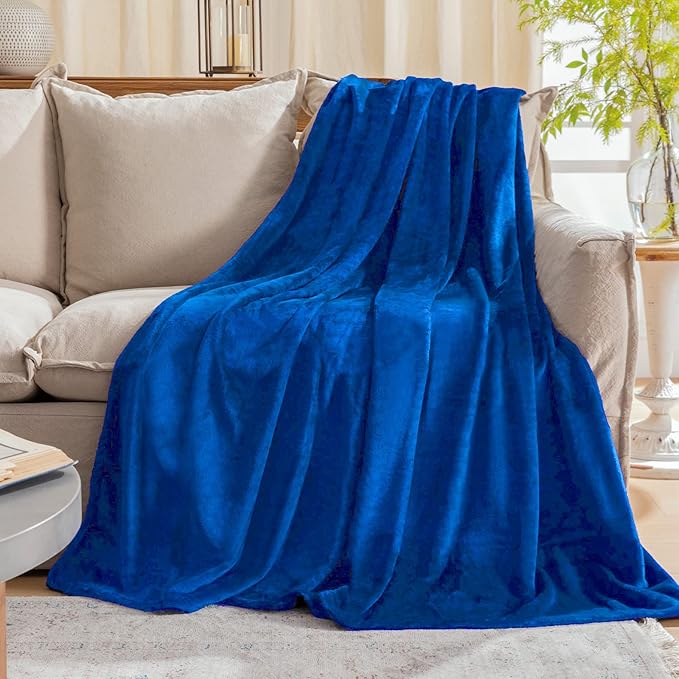 JIAHANNHA Royal Blue Throw Blanket Fleece Blanket Throw Size, Super Soft Cozy by JIAHANNHA