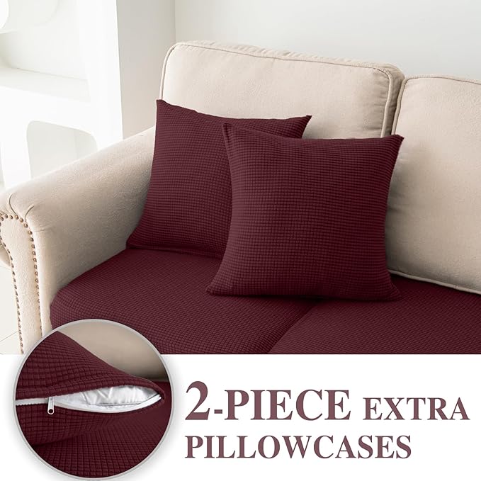 Couch Cushion Covers for Sectional Sofa L Shape Washable Separate Seat Chaise - Image 3