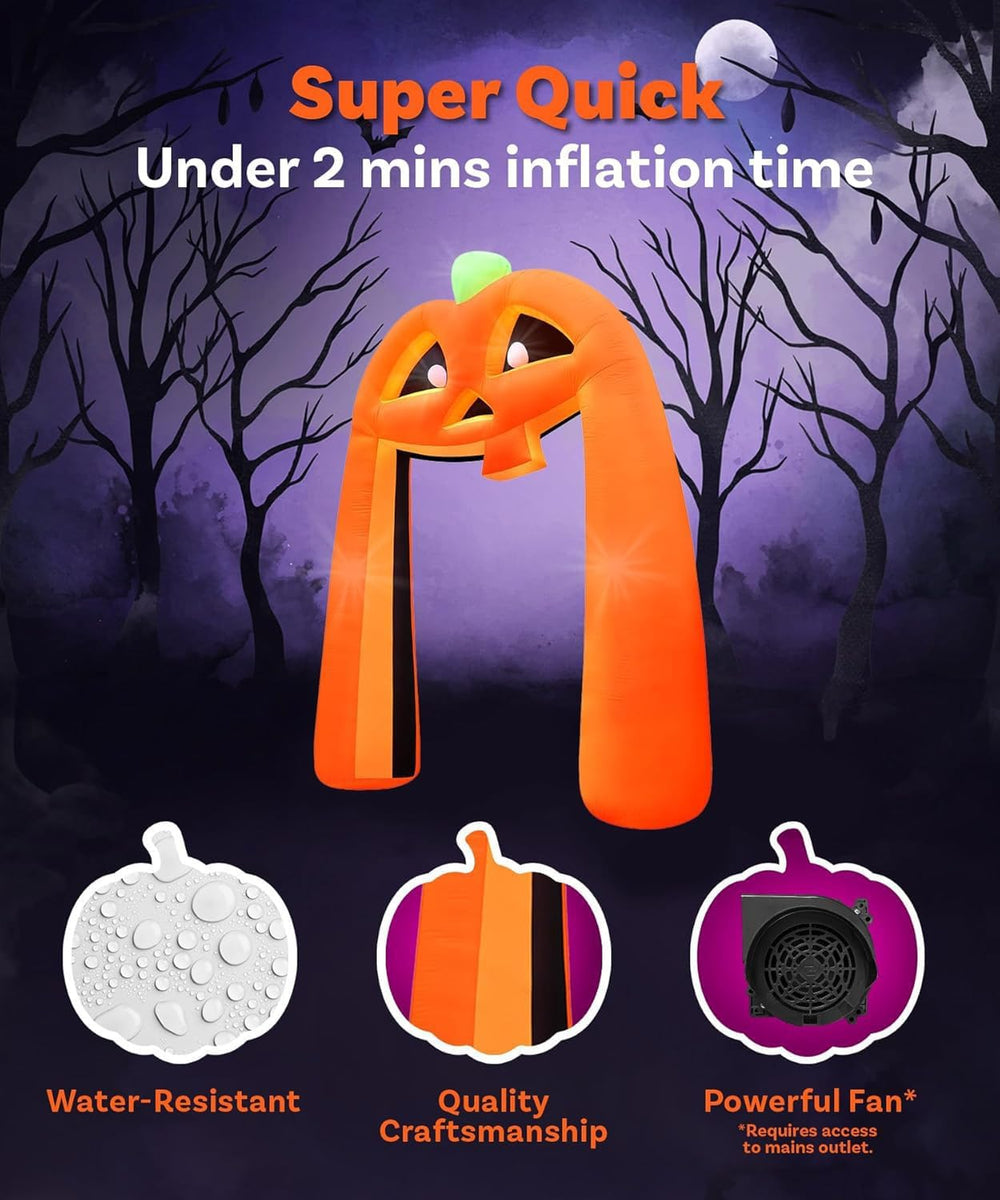 10FT Halloween Inflatables Pumpkin Archway, Halloween Pumpkin Inflatable Buil...