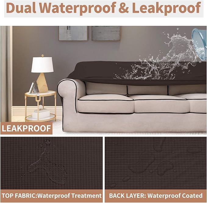 Easy-Going 100% Waterproof Loveseat Couch Cover, Dual Waterproof Sofa Cover - Image 3