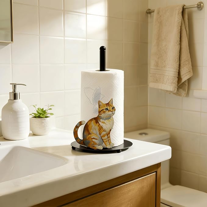 Cat Paper Towel Holder Countertop, Freestanding Paper Roll Holder, Easy - Image 8