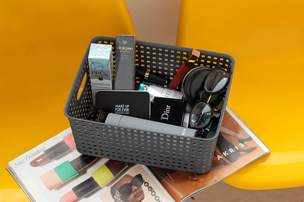 Eslite Plastic Storage Baskets for Organizing,11"X8.5"X4.7",Pa...