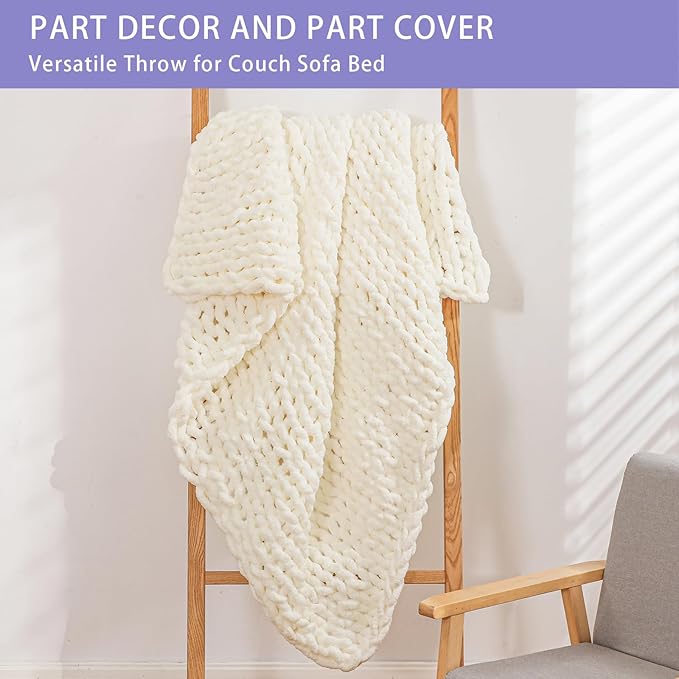 Bigacogo Chunky Knit Throw Blanket - Image 4