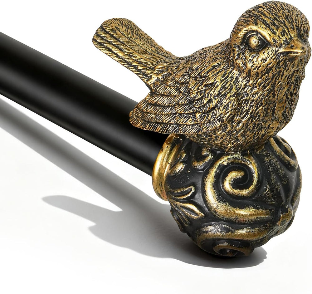 Black Bird Curtain Rods for Windows 48-84 Inch Adjustable Decorative