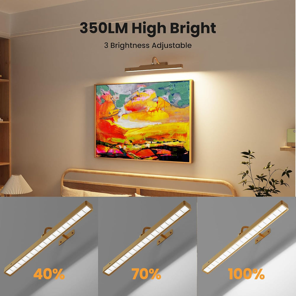 Picture Light Battery Rechargeable, 3Pack Picture Light for Wall with Remote,...