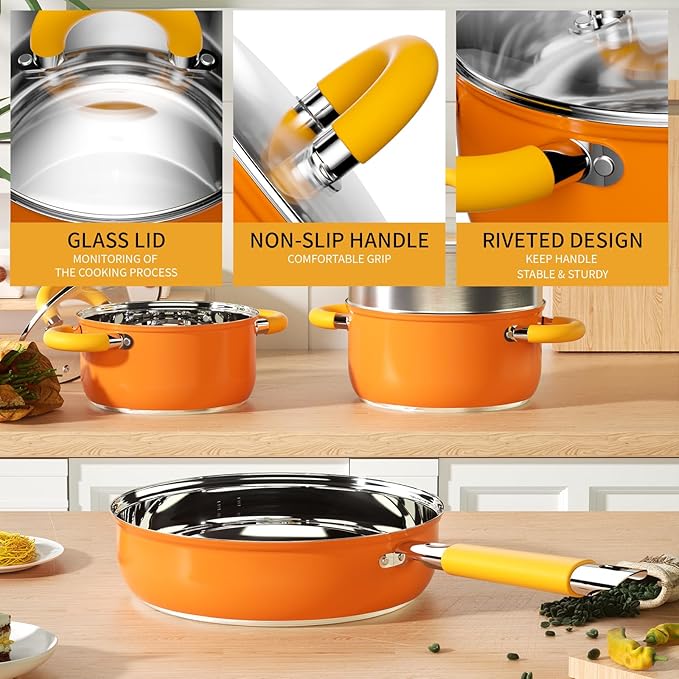 Stainless Steel Pots and Pans Set 6 Piece, 4 3 QT Pot - Image 5