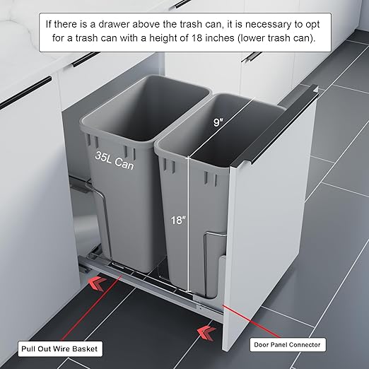 Dowell B18 Aluminum Base Wastebasket Pullout