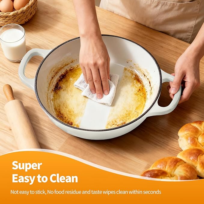 ONKO Dutch Oven For Sourdough Bread Baking, 6QT Enameled Cast Iron Dutch Oven - Image 6