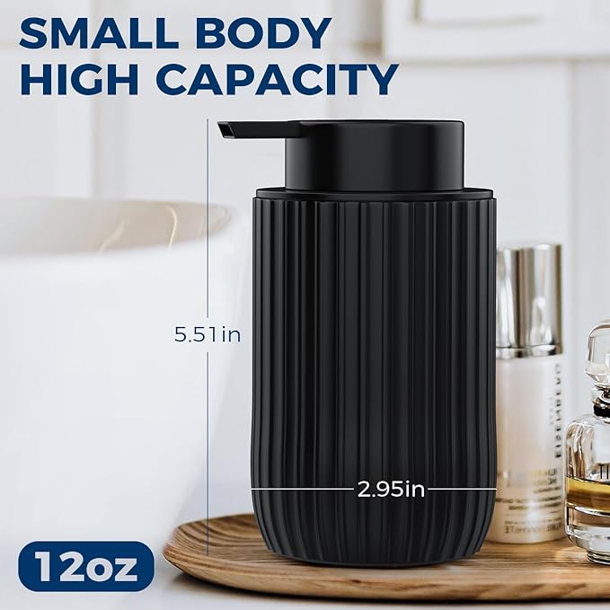 Ceramic Foaming Hand Soap Dispenser 2Pack，12 oz Bathroom Soap Dispensers， - Image 2
