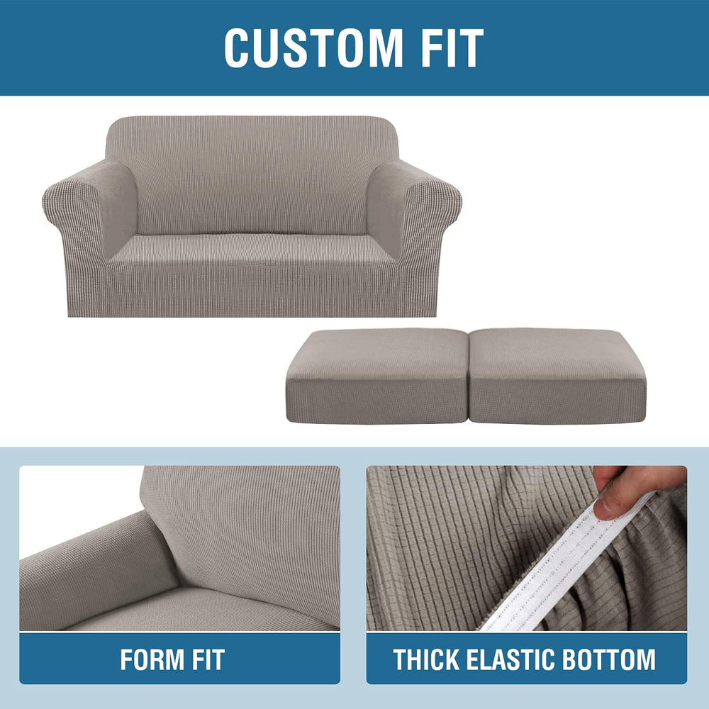 H.VERSAILTEX 3 Piece Stretch Sofa Covers for 2 Cushion Loveseat Couch - Thick...