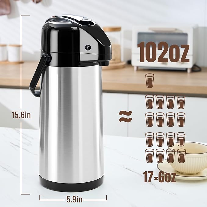 PARACITY Upgraded Airpot Coffee Carafe