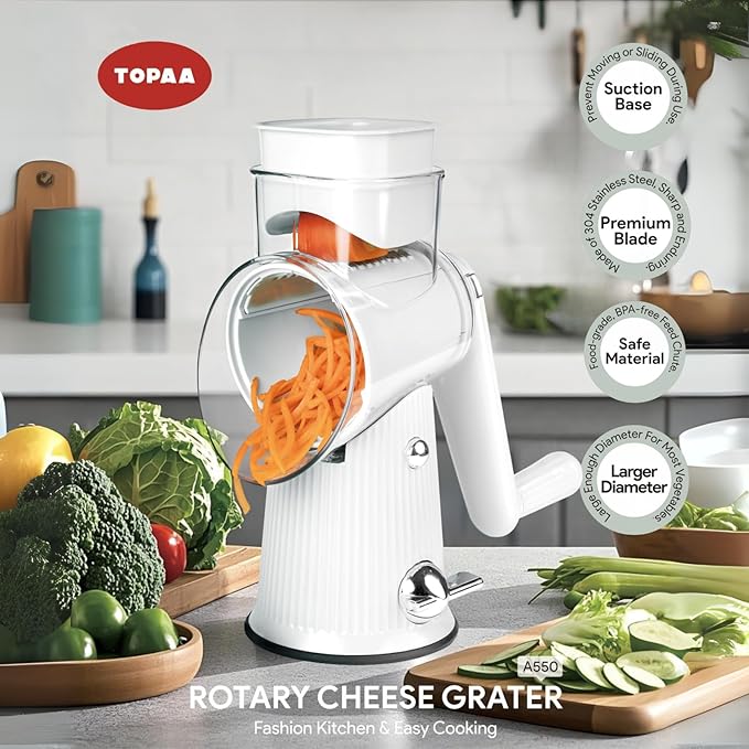 Rotary Cheese Grater with Handle