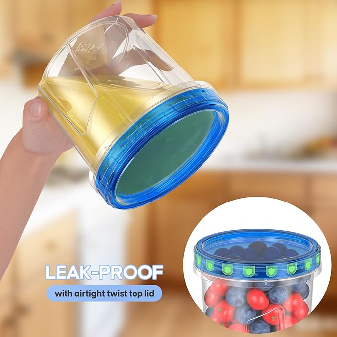 6 Pack-24 OZ Freezer Storage Containers Set, Small Plastic Containers - Image 4