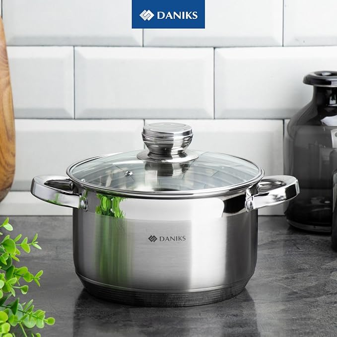 Daniks Standard 7 Quart Stainless Steel Stock Pot - Image 2