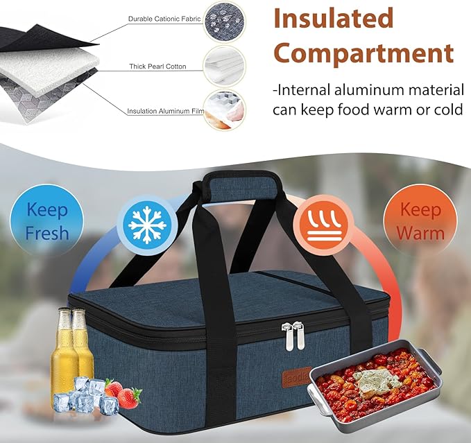 Insulated Casserole Carrier Bag, Expandable Thermal Food Carrier Insulated - Image 5