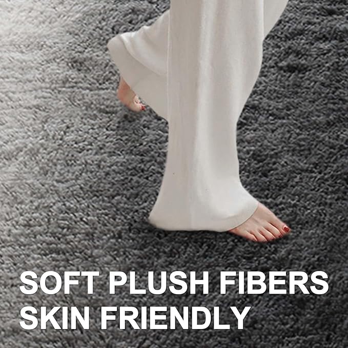 Area Rugs for Living Room, Tie-Dyed 5x7 Feet Soft Fluffy Shagg Plush Rug High - Image 4