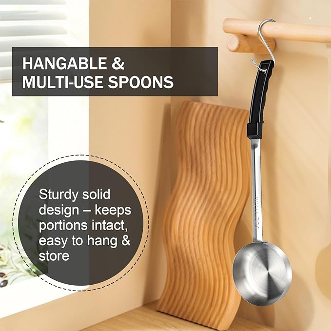 6 Ounce Solid Stainless Steel Portion Control Ladle Spoon - Image 3