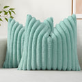 decorUhome Summer Cozy Faux Fur Throw Pillow Covers 18x18 Set of 2 Decorative by decorUhome