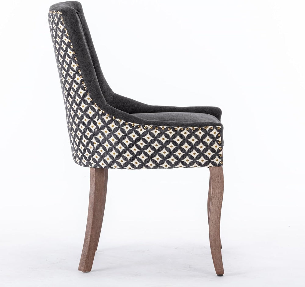 Ball & Cast Mid-Century Upholstered Dining Chairs Set of 2, Thickened Fab...