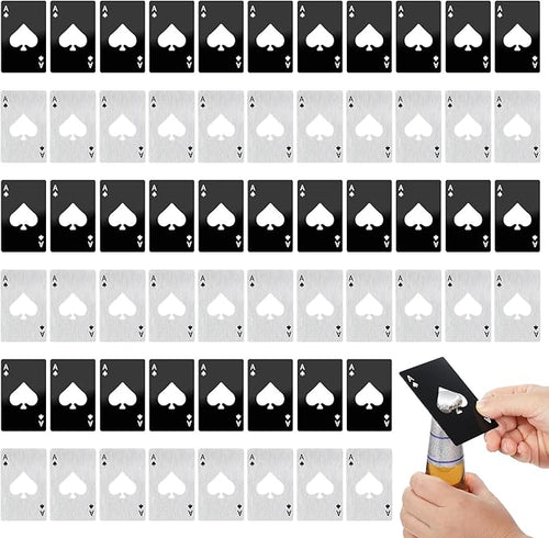 60Pcs Ace of Spades Bottle Openers, Poker Card Bottle Openers Portable by Dimeho