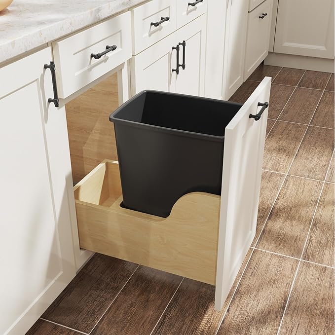 ROOMTEC 35QT Kitchen Trash Can, Sturdy and Lightweight Slim Trash Can, Trash - Image 2