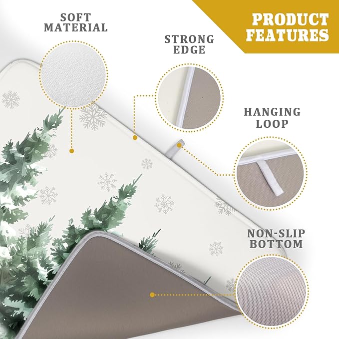Winter Pine Tree Dish Drying Mat - Image 4