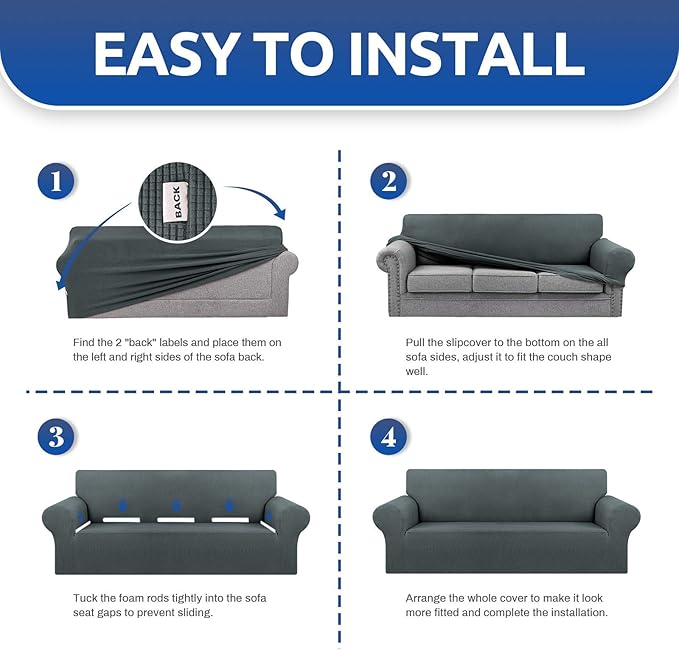 KEKUOU Stretch Single Sofa Slipcover 1 Piece Couch Sofa Cover Furniture - Image 4