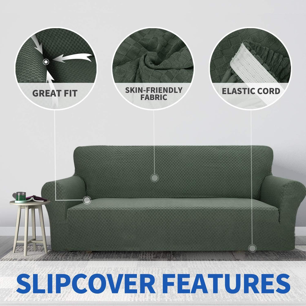 1 Piece Jacquard Chair Slipcovers for Living Room High Stretch Chair Covers w...