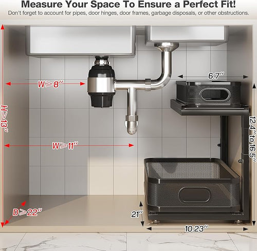 2 Pack 21IN-Depth Under Sink Organizer - Image 2